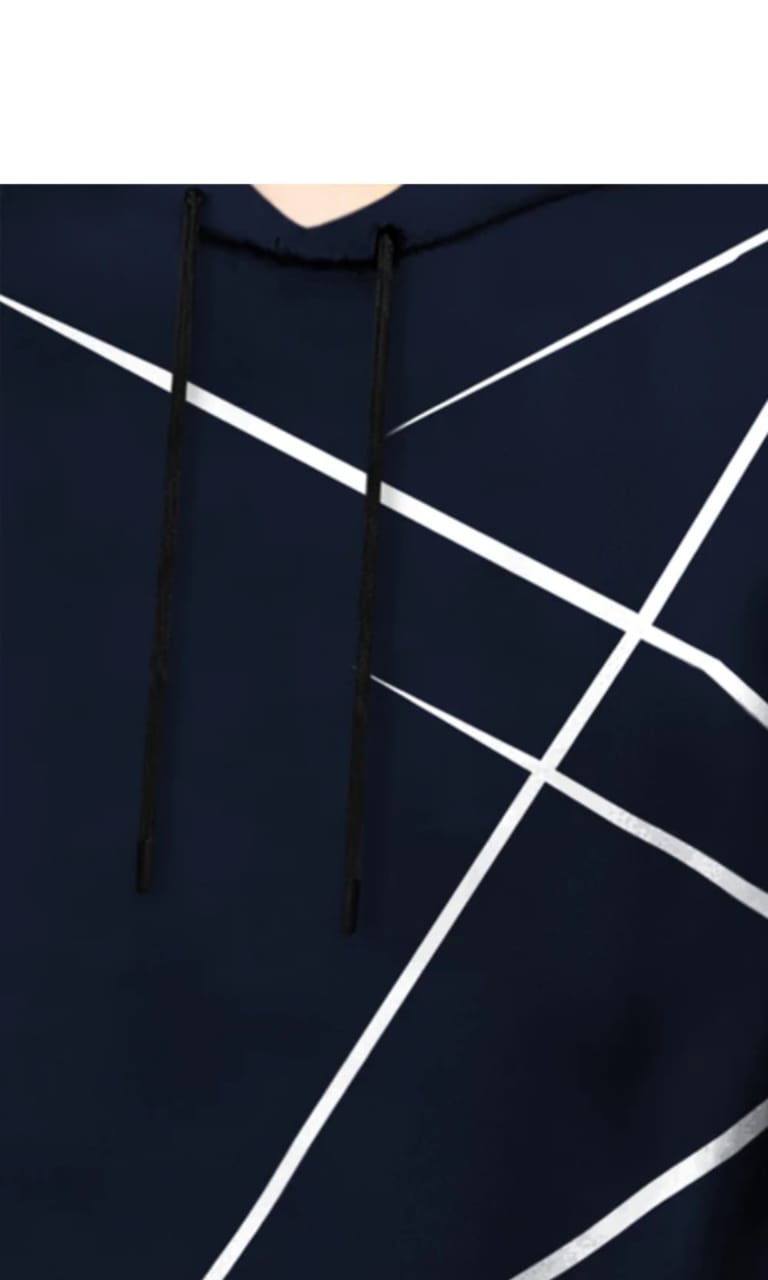 Men's Navy Blue Hooded Neck T-shirt/Sweatshirt.